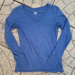 Missimo Blue Long Sleeve V Neck Shirt